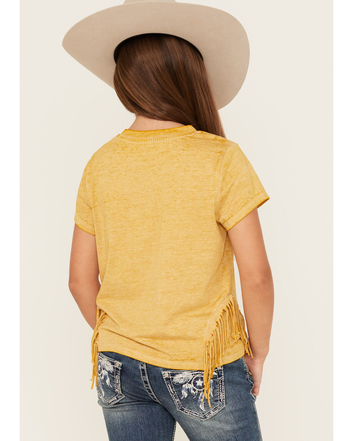 Image #4 - Shyanne Girls' Take A Walk Short Sleeve Graphic Tee, Mustard, hi-res