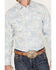 Image #2 - Wrangler Retro Men's Premium Floral Paisley Print Long Sleeve Snap Western Shirt, Aqua, hi-res