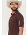 Image #2 - Ariat Men's Team Logo Short Sleeve Button-Down Polo Shirt, Burgundy, hi-res