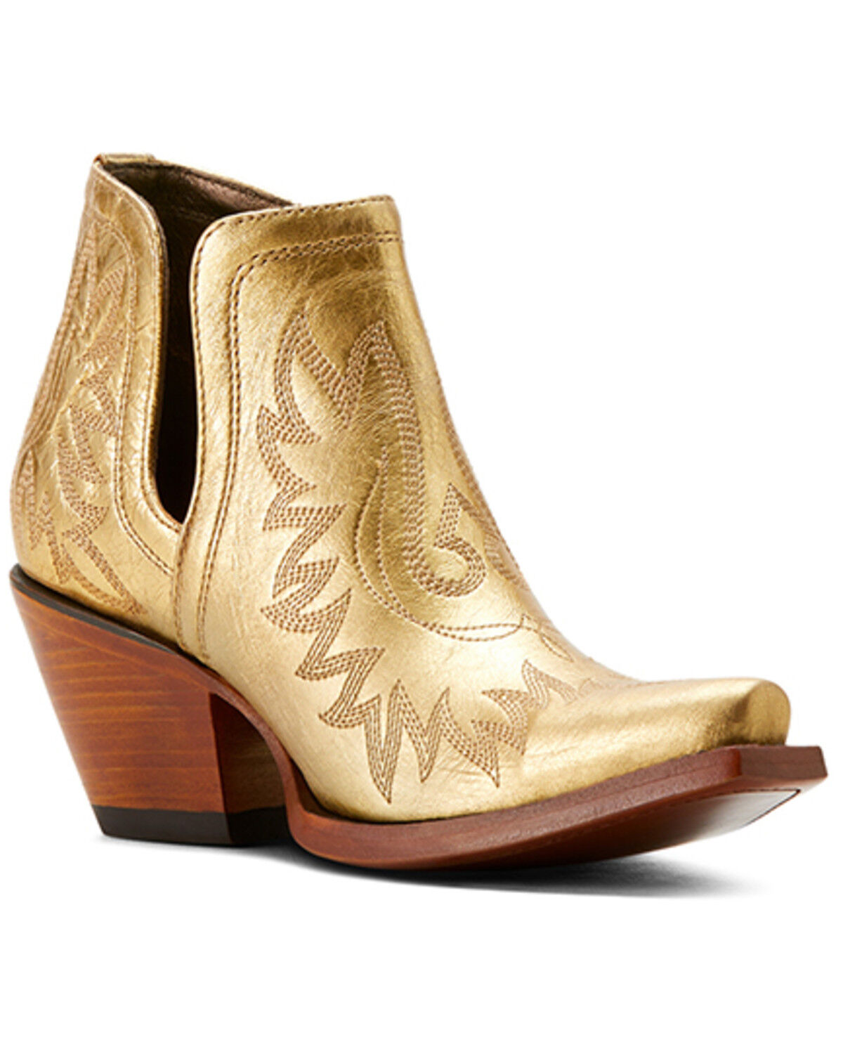 Image #1 - Ariat Women's Dixon Western Booties - Snip Toe, Gold, hi-res