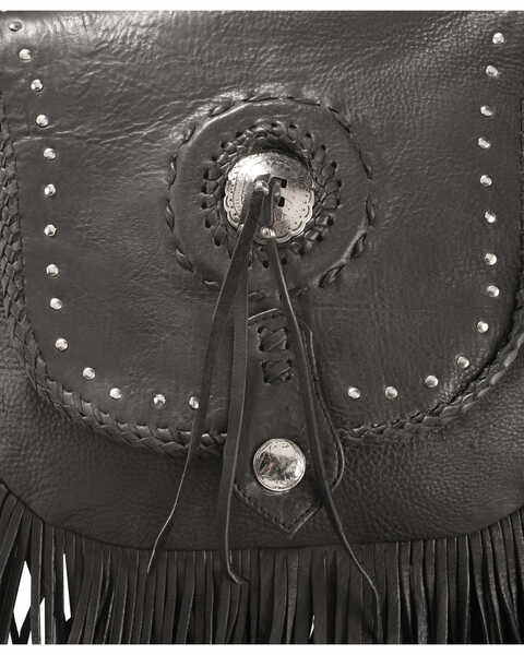 Image #2 - Kobler Leather Women's Concho and Flutted Beads Bag, Black, hi-res