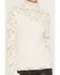 Image #3 - Miss Me Women's Mock Neck Lace Long Sleeve Top, White, hi-res