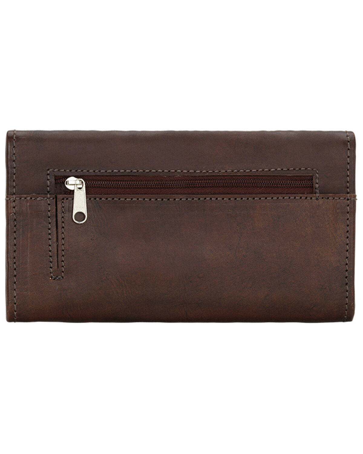 Image #3 - American West Mohave Canyon Ladies' Chestnut Brown Tri-Fold Wallet, Chestnut, hi-res