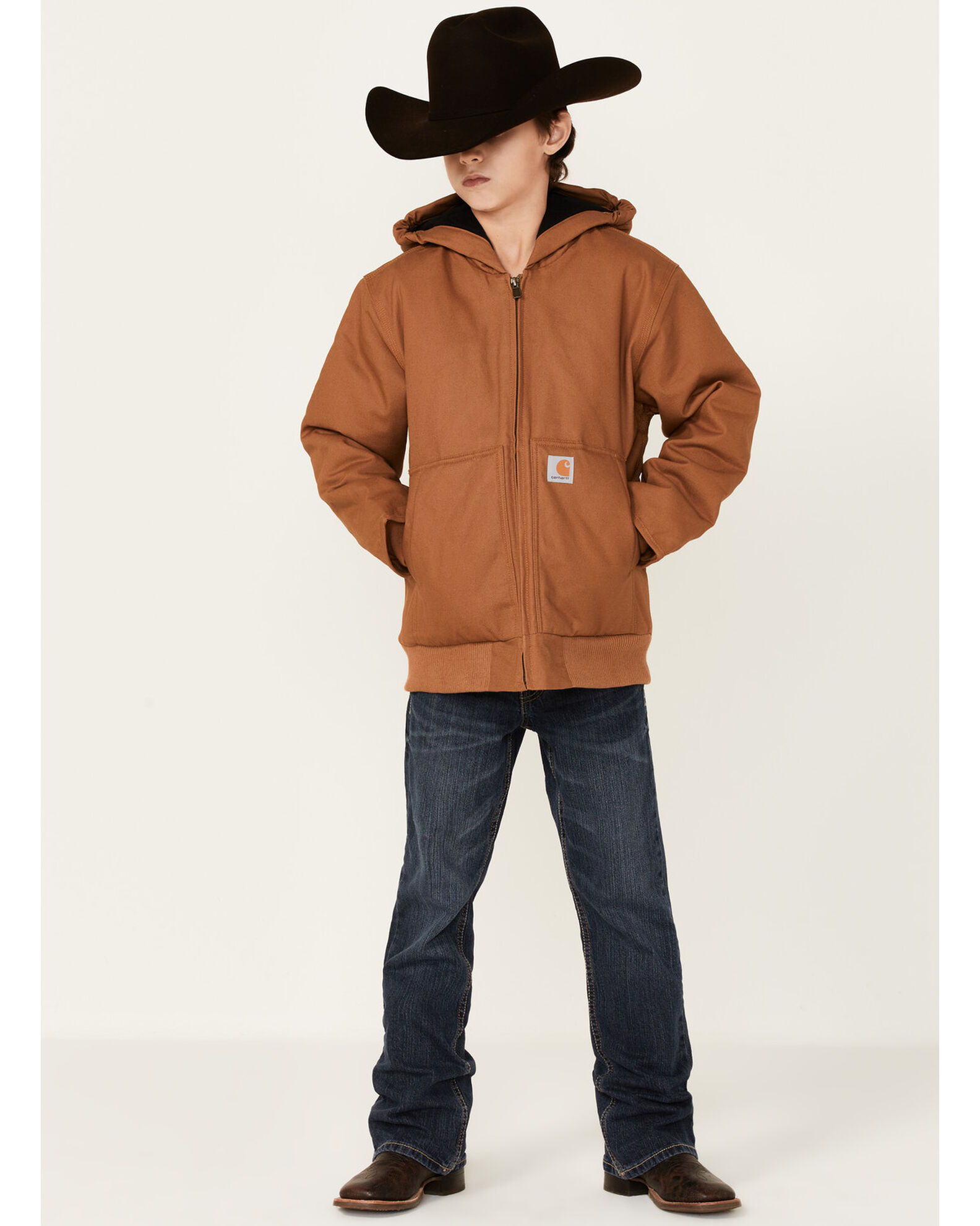 Product Name: Carhartt Boys' Active Flannel Quilt Lined Hooded Jacket