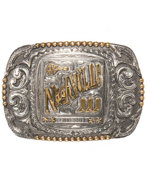 Cody James Men's Nashville Regional Western Belt Buckle, Silver, hi-res