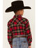 Image #4 - Ely Walker Boys' Plaid Print Long Sleeve Pearl Snap Western Shirt, , hi-res