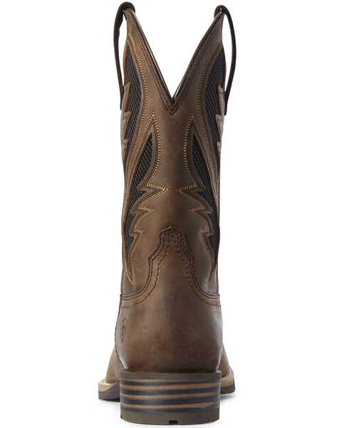 Ariat Men's Hybrid VentTEK Distressed Western Boots - Wide Square Toe, Brown, hi-res