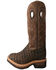Twisted X Men's Lite Western Work Lite Caiman Print Boots - Broad Square Toe, Brown, hi-res