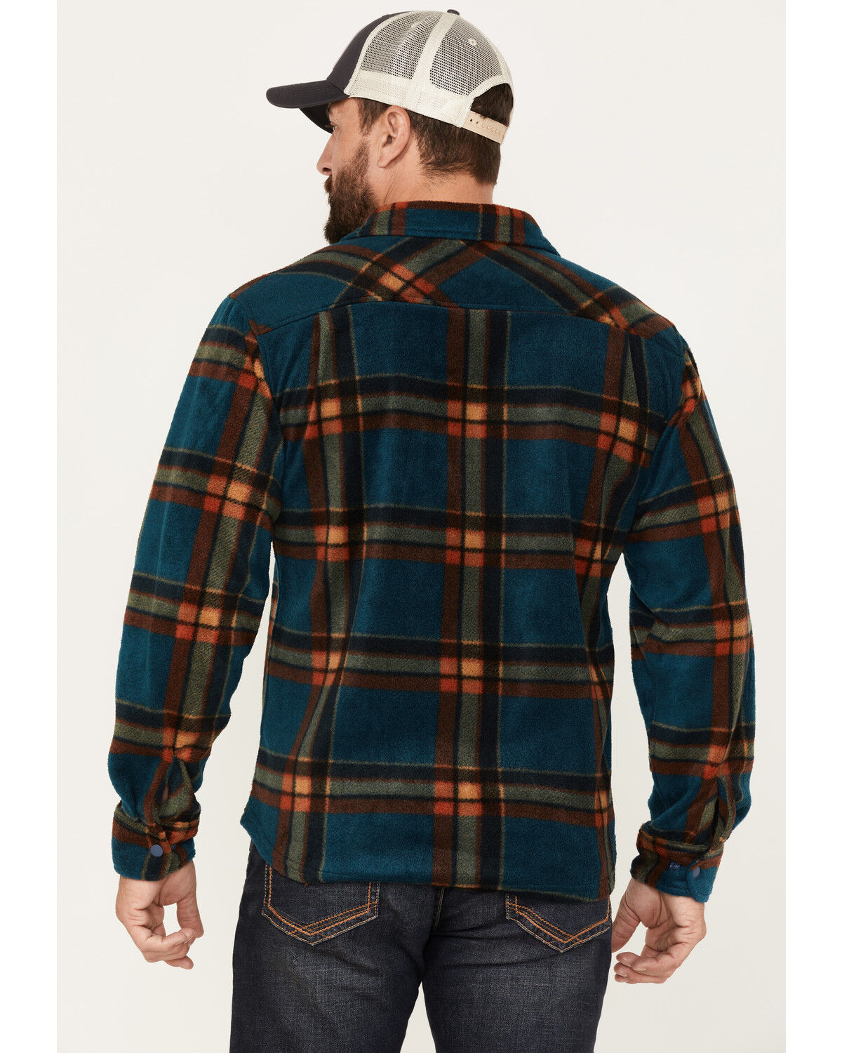 Image #4 - Brixton Men's Plaid Print Bowery Long Sleeve Arctic Stretch Fleece Jacket, , hi-res