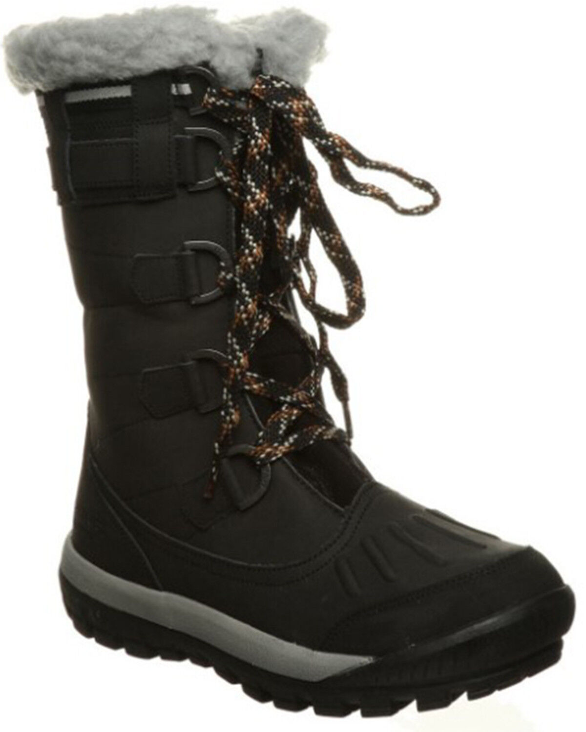 Image #1 - Bearpaw Women's Desdemona 10" Waterproof Lace-Up Boots - Round Toe, Black, hi-res