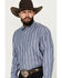 Image #2 - George Strait by Wrangler Men's Striped Long Sleeve Button-Down Western Shirt - Big , Blue, hi-res