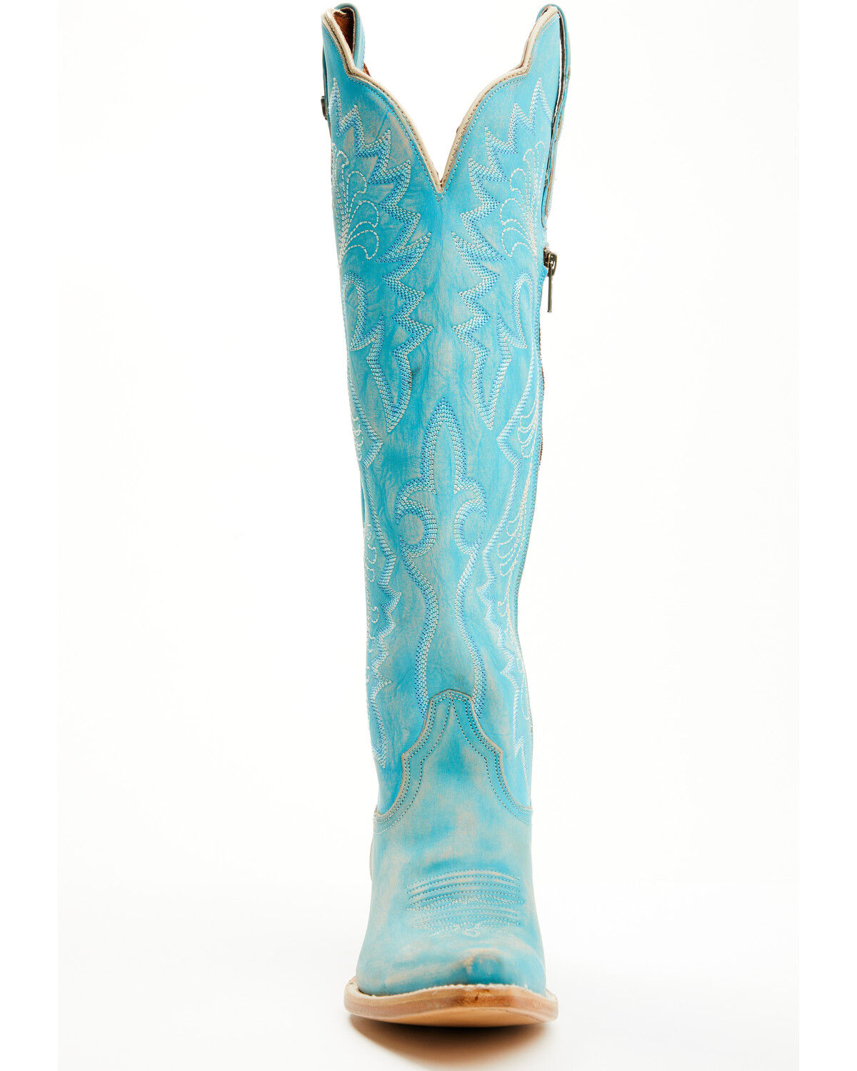 Image #4 - Dan Post Women's Celeste Tall Western Boots - Snip Toe, Blue, hi-res