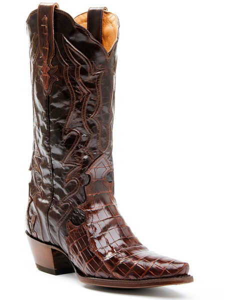 Dan Post Women's Exotic Crocodile Leather Western Boots - Snip Toe, Brown, hi-res