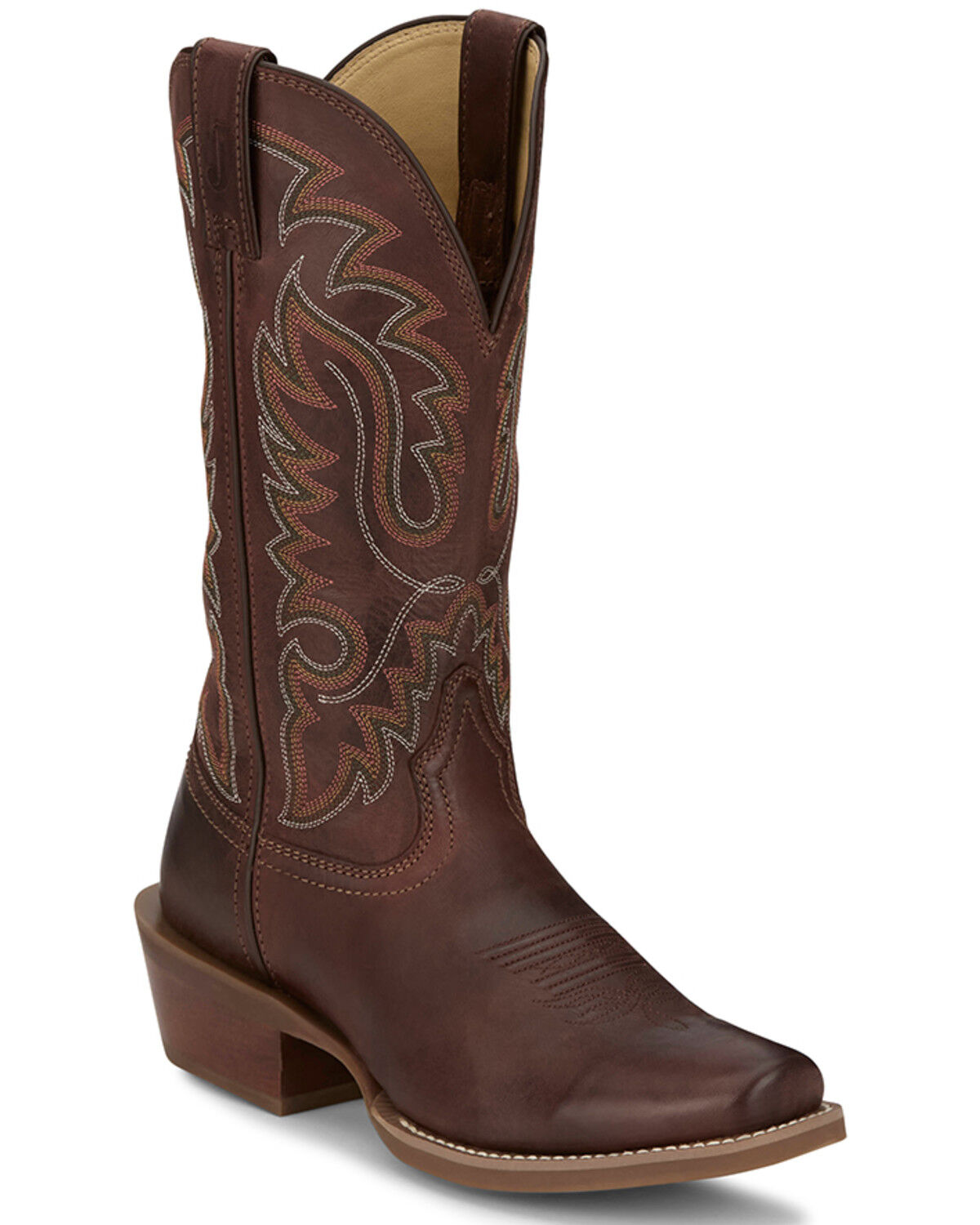 Image #1 - Justin Men's Cowboy Town Bay Western Boots - Square Toe, Brown, hi-res