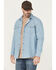 Image #2 - Hawx Men's All Out Light Wash Long Sleeve Snap Denim Work Shirt, Light Wash, hi-res