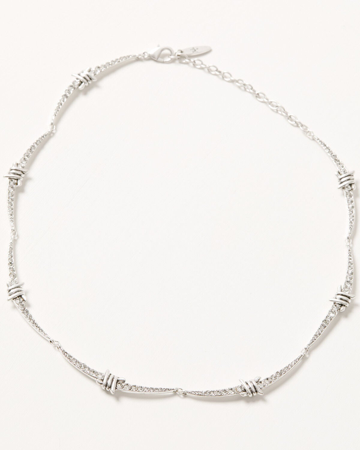 Lainey Wilson Women's Barbed Wire Embellished Collar Necklace, Silver, hi-res