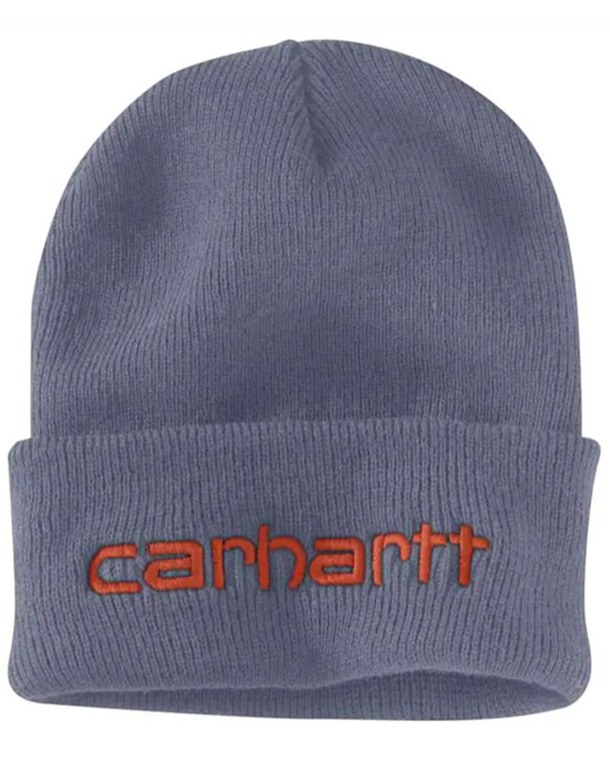 Image #1 - Carhartt Men's Knit Folkstone Gray Insulated Logo Cuff Beanie, Grey, hi-res