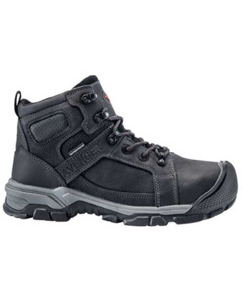 Avenger Men's Ripsaw Industrial 4.5" Lace-Up Mid Work Boots - Safety Toe, Black, hi-res