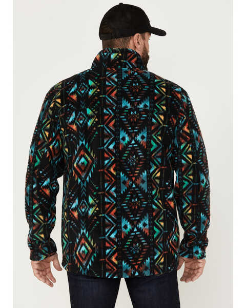 Image #4 - Powder River Outfitters Men's Southwestern Print Fleece Pullover, Black, hi-res