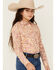 Image #2 - Shyanne Girls' Ash Floral Print Long Sleeve Pearl Snap Stretch Western Shirt, Gold, hi-res