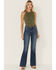 Image #1 - Wrangler Retro Women's Medium Wash Aria High Rise Flare Stretch Denim Jeans, Medium Wash, hi-res