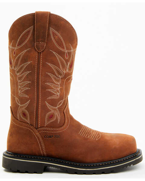 Image #2 - Shyanne Women's 11" Pull On Western Work Boots - Composite Toe, Brown, hi-res