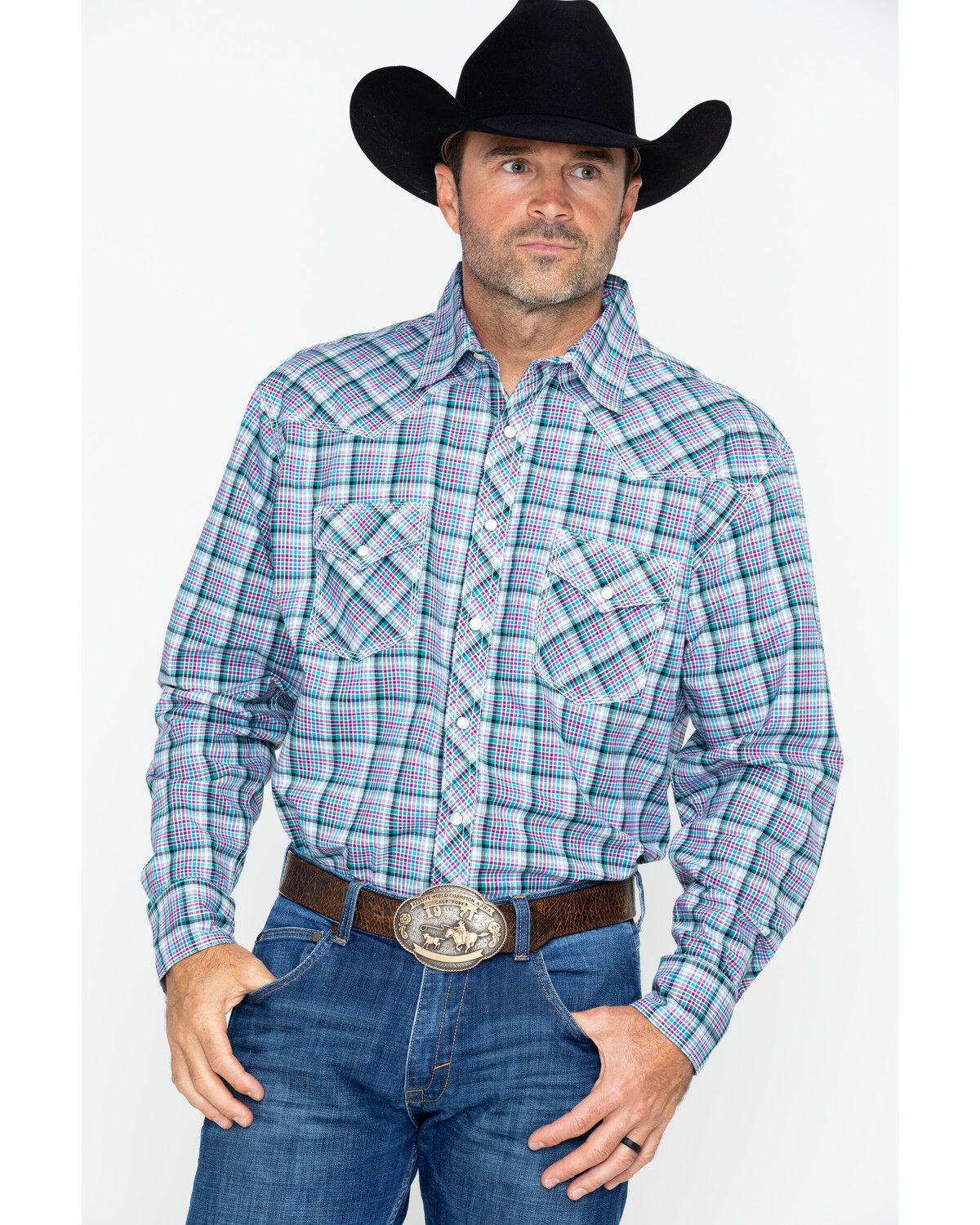 Image #1 - Wrangler 20X Men's Competition Advanced Comfort Long Sleeve Snap Western Shirt, , hi-res