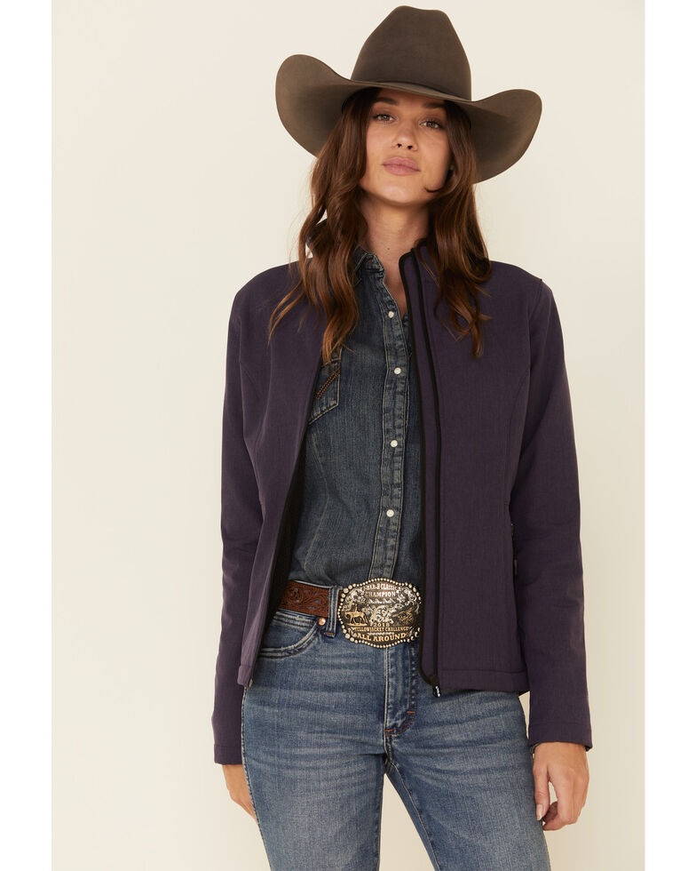 Roper Women's Purple Softshell Bonded Fleece Lined Jacket , Purple, hi-res