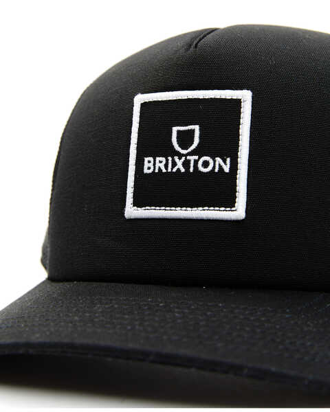 Brixton Men's Black Alpha Block Logo Patch Crossover MP Mesh-Back Ball Cap , Black, hi-res