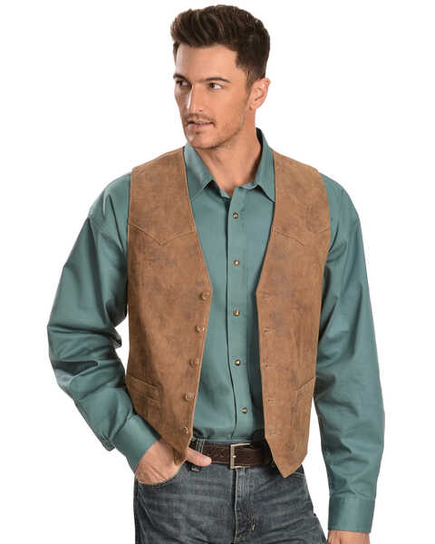 Image #1 - Scully Lamb Leather Western Vest, Maple, hi-res
