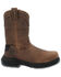 Image #2 - Georgia Men's Flxpoint Ultra Waterproof Wellington Pull On Work Boot - Composite Toe, Black/brown, hi-res