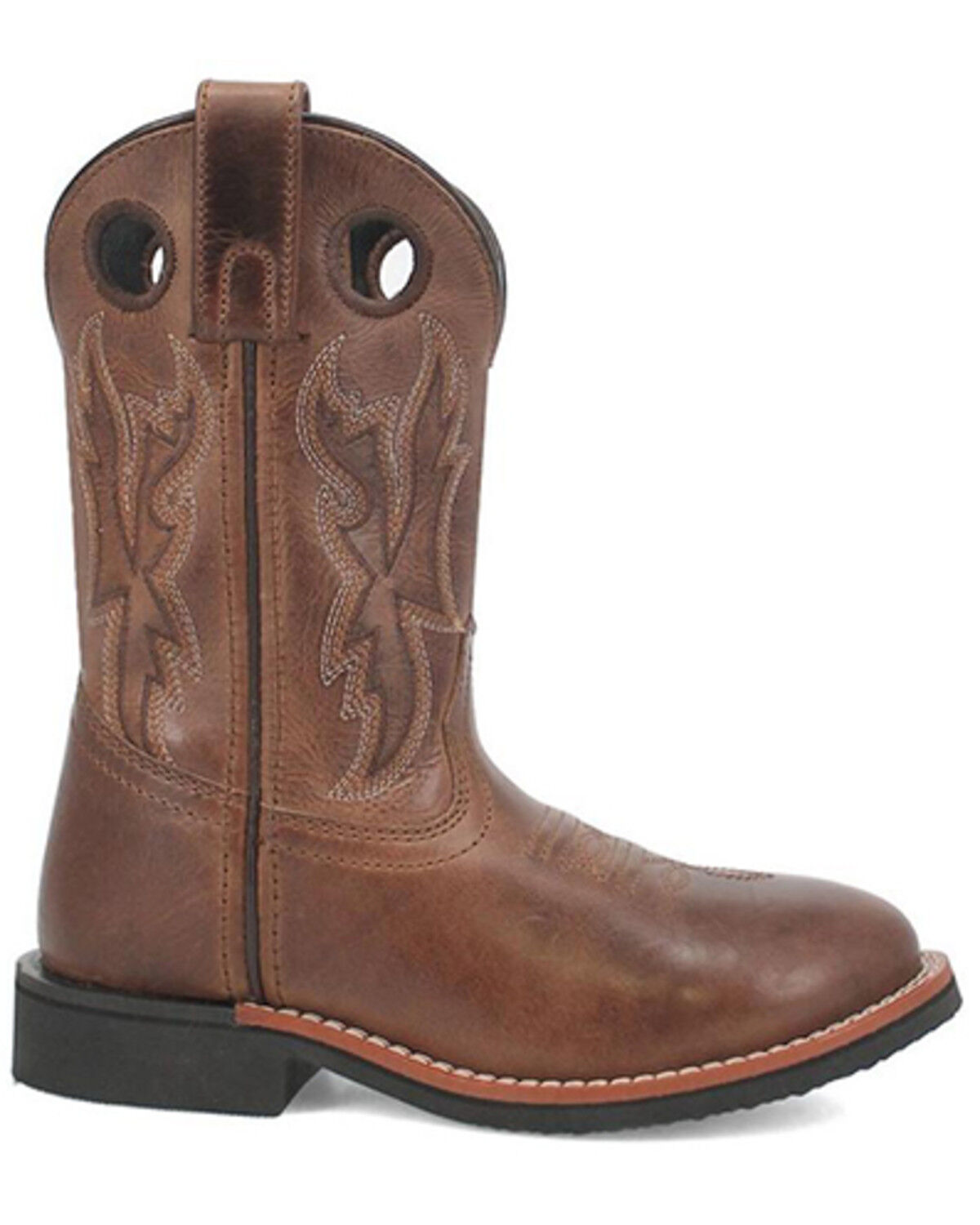 Image #2 - Dan Post Boys' Lil Dawson Western Boots - Round Toe, Brown, hi-res