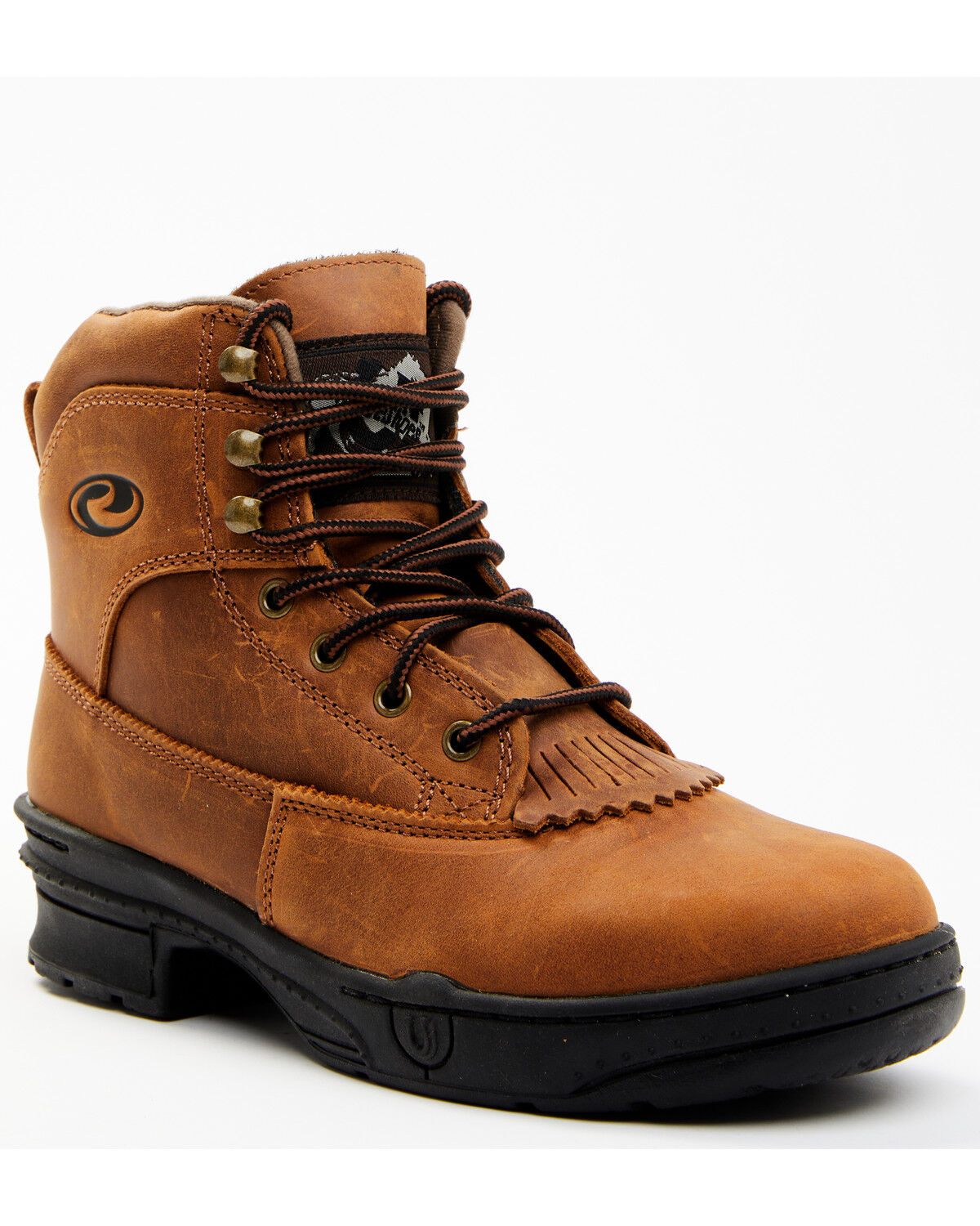 Image #2 - Roper Women's Crossrider Lace-Up HorseShoes - Round Toe, Brown, hi-res