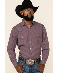 Ely Walker Men's Multi Mini Check Plaid Long Sleeve Western Shirt , Multi, hi-res