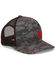 Justin Men's Gray Camo & Red Embroidered Logo Mesh-Back Ball Cap , Grey, hi-res