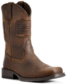 Ariat Men’s Rambler Patriot Distressed Western Boots – Square Toe , Distressed Brown, hi-res