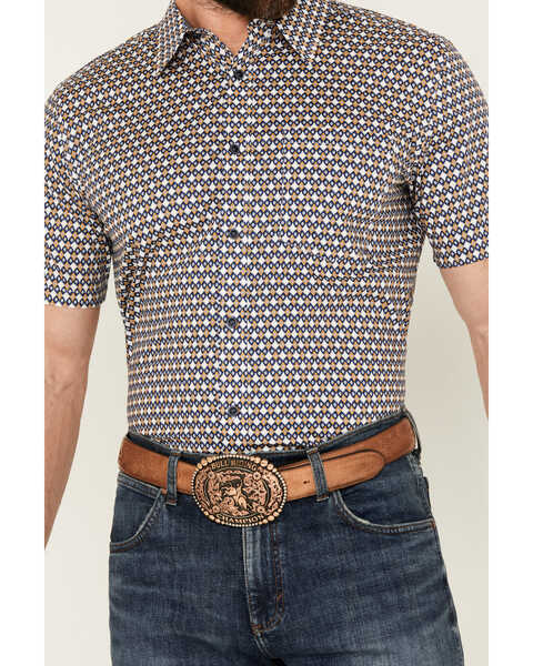 Image #3 - Cody James Men's Everett Geo Print Short Sleeve Button-Down Stretch Western Shirt , White, hi-res