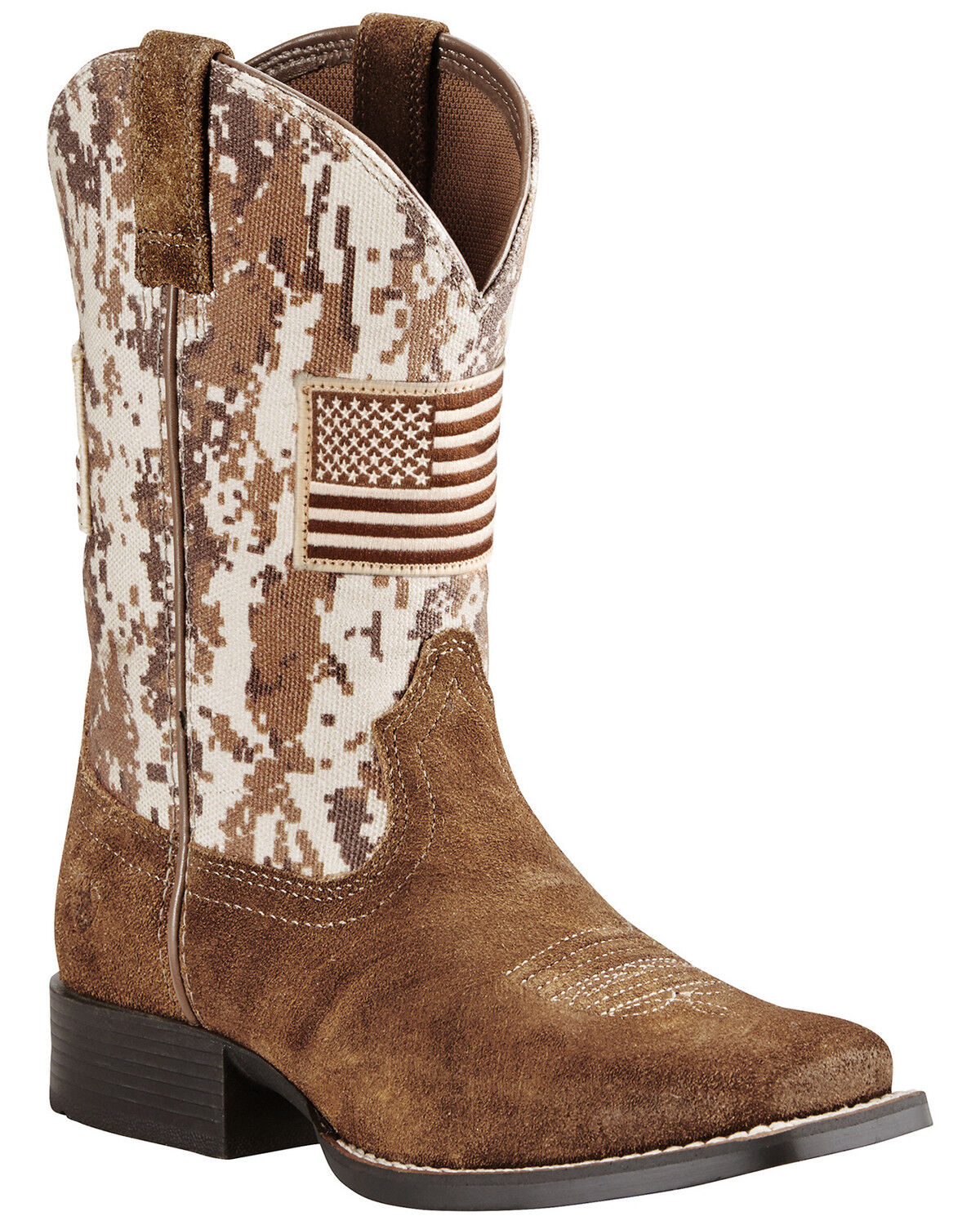 Image #1 - Ariat Boys' Patriot Western Boots - Broad Square Toe, Brown, hi-res