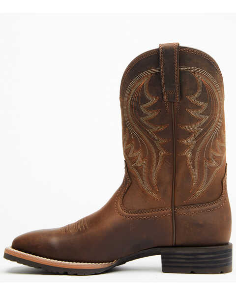 Image #3 - Ariat Men's Distressed Hybrid Rancher Western Performance Boots - Broad Square Toe, Brown, hi-res