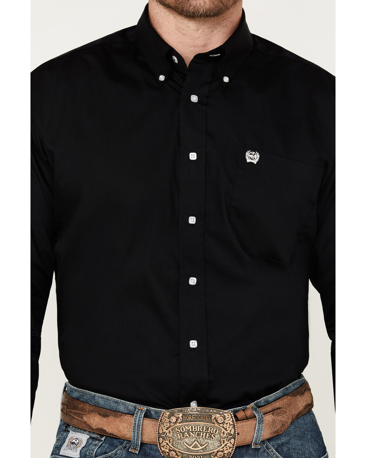 Image #3 - Cinch Men's Solid Black Button Down Western Shirt - Big & Tall, Black, hi-res