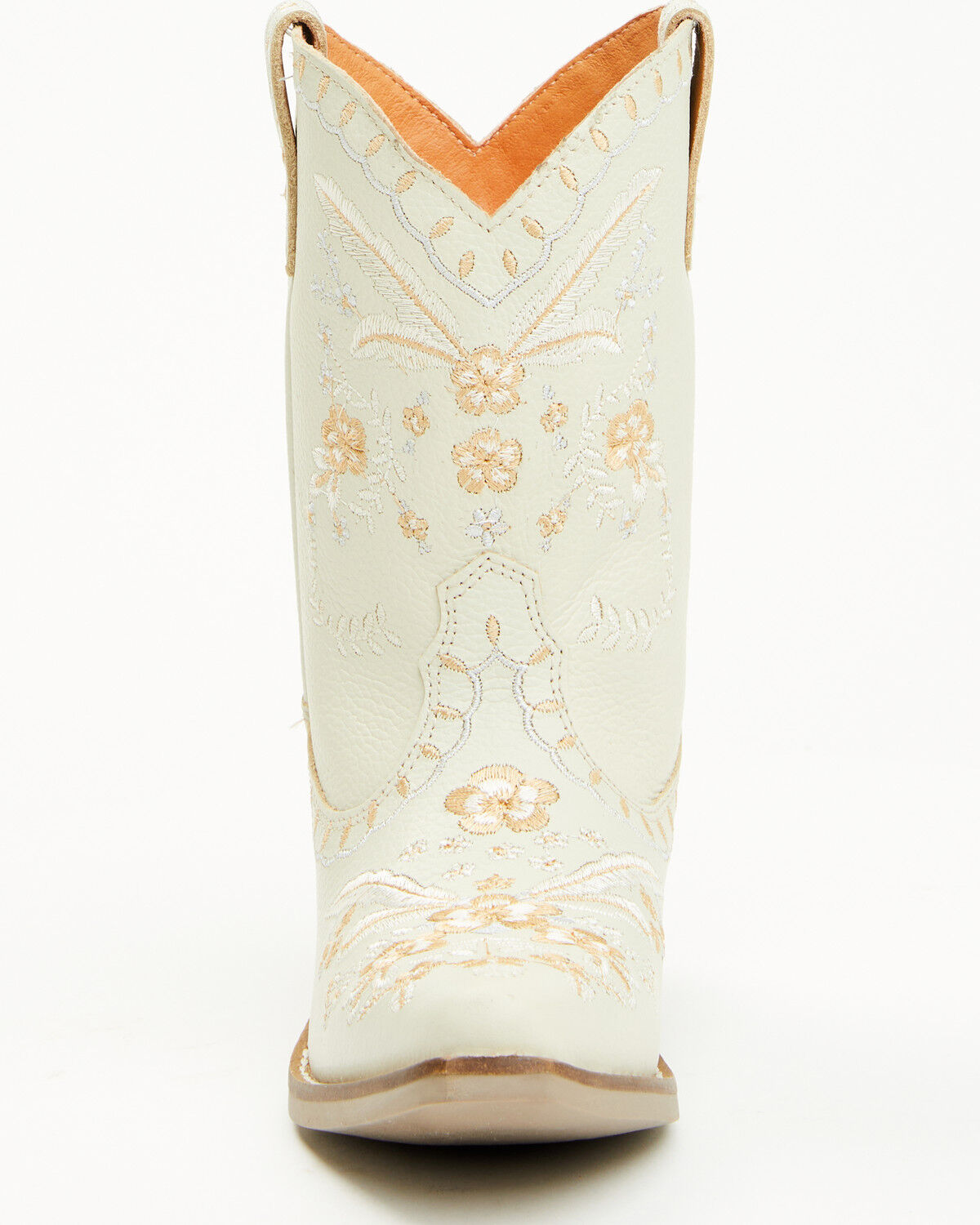 Image #4 - Dingo Little Girls' Full Bloom Western Boots - Snip Toe, White, hi-res
