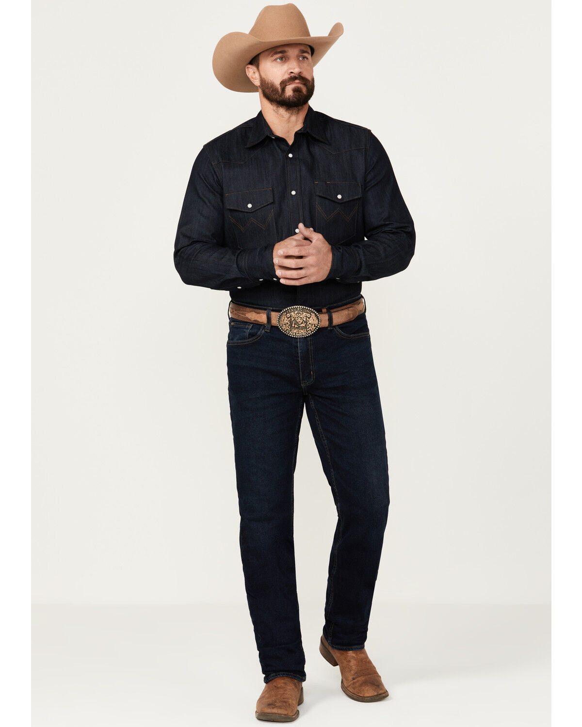 Image #1 - DEVIL-DOG Dungarees Men's Lincoln Core Dark Wash Slim Straight Stretch Denim Jeans, Dark Wash, hi-res