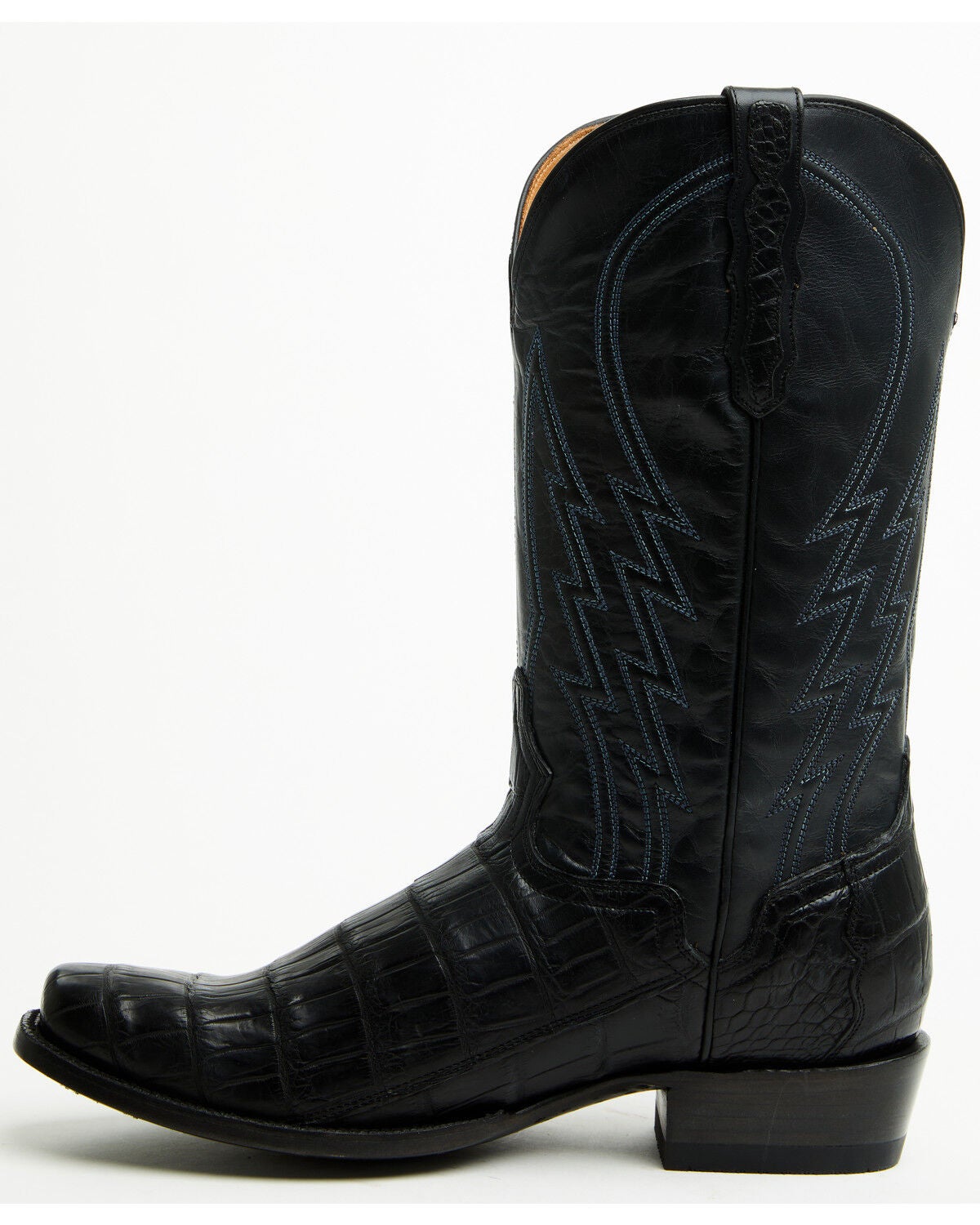 Image #3 - El Dorado Men's Nile Exotic Crocodile Western Boots - Square Toe, Black, hi-res