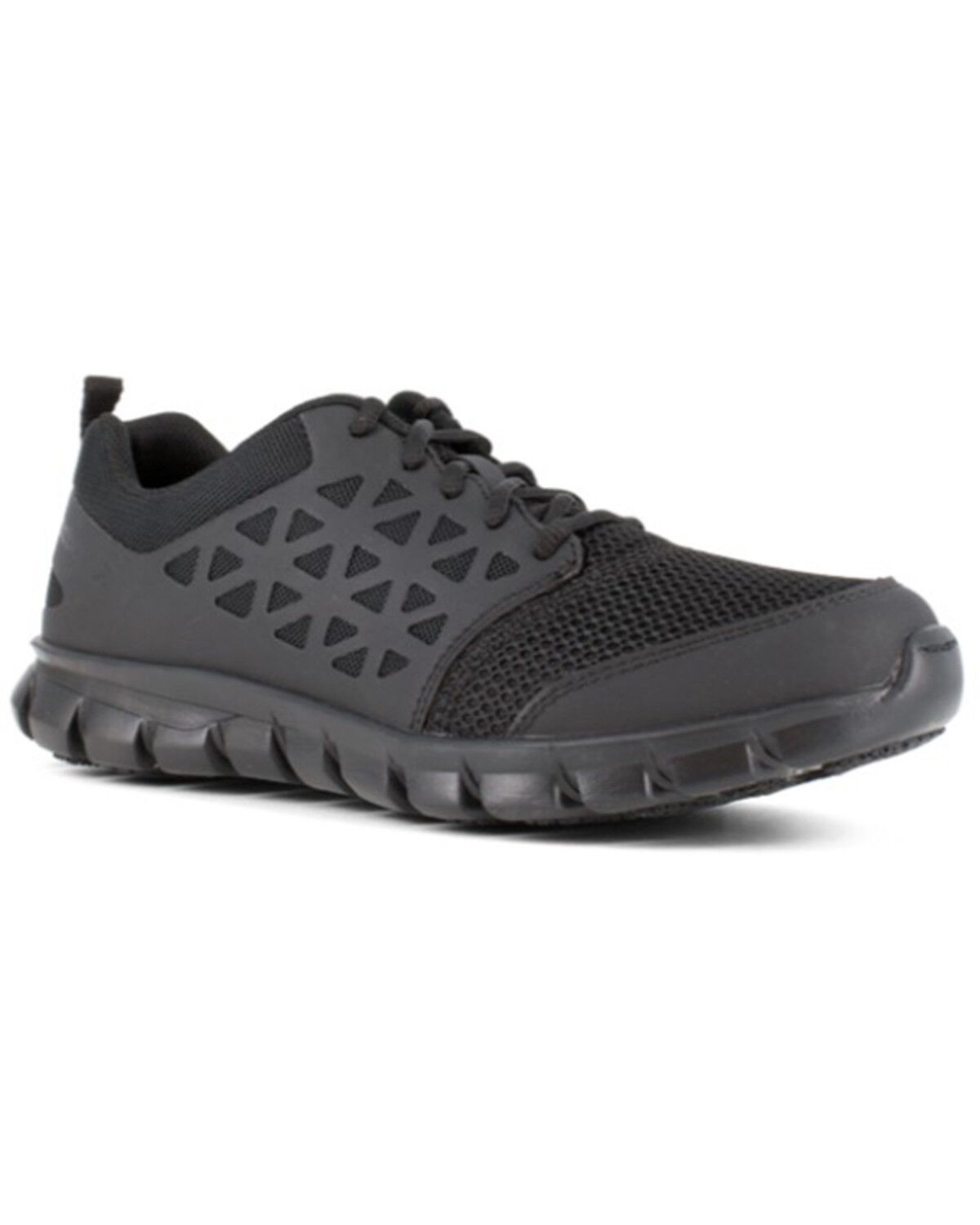 Image #1 - Reebok Women's Sublite Cushion Athletic Work Shoes - Round Toe, Black, hi-res