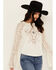 Image #2 - Shyanne Women's Steer Lace Long Sleeve Graphic Tee, Off White, hi-res