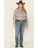 Ariat Women's R.E.A.L. Natural Plaid Print Long Sleeve Western Shirt - Plus, Navy, hi-res