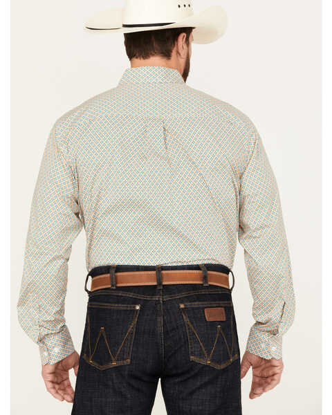 Image #4 - Cinch Men's Geo Print Stretch Long Sleeve Button-Down Western Shirt, White, hi-res