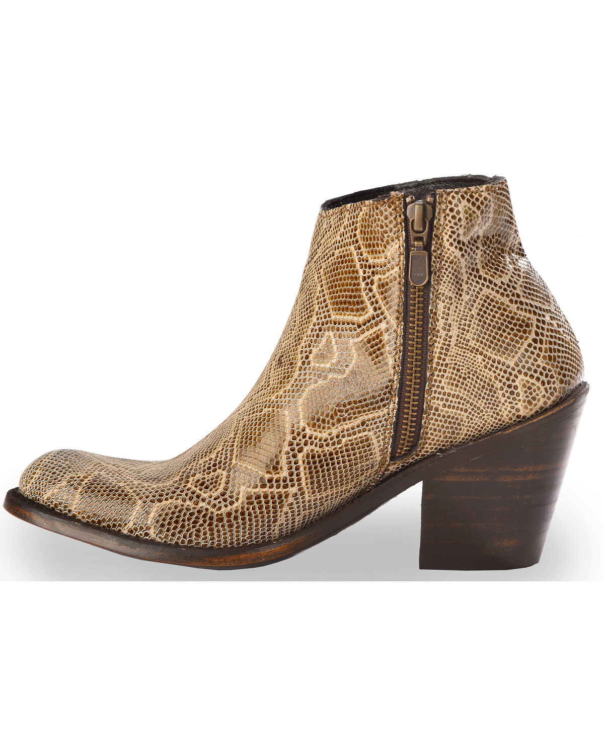 Image #3 - Liberty Black Women's Breton Snake Print Booties - Round Toe, Beige/khaki, hi-res