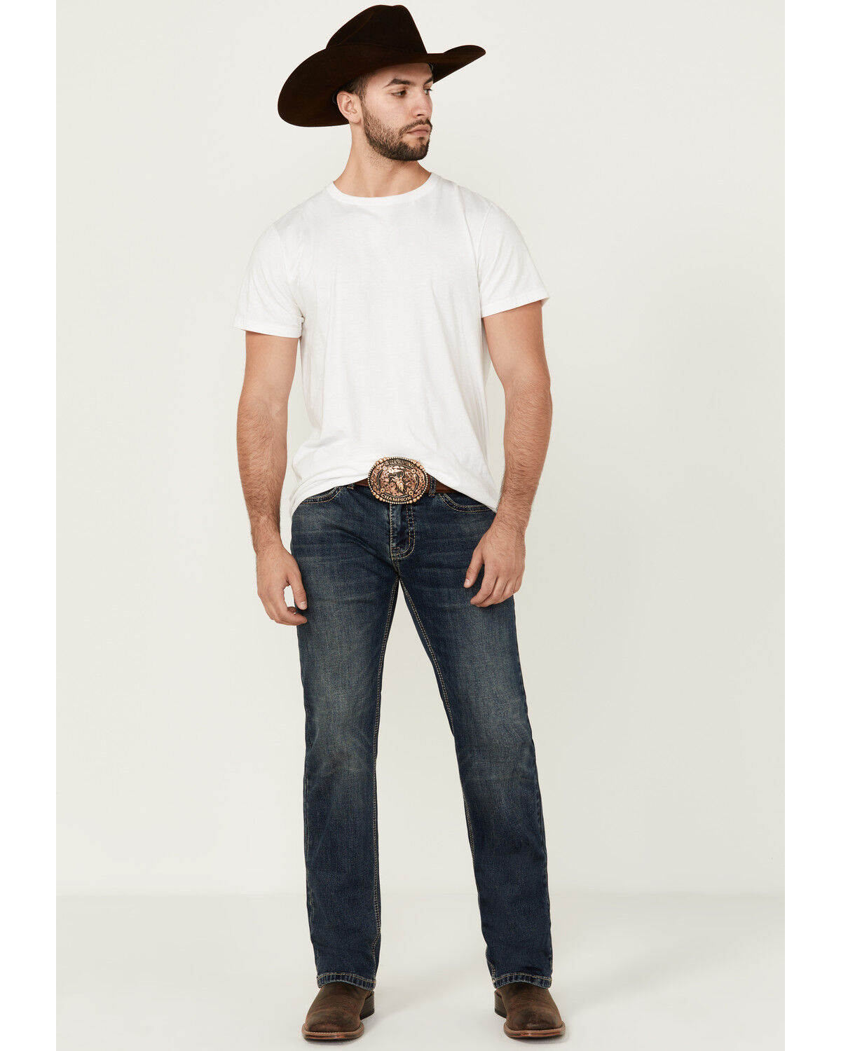 Image #1 - Hooey by Rock & Roll Denim Men's Revolver Medium Wash Slim Straight Reflex Stretch Denim Jeans, Medium Wash, hi-res