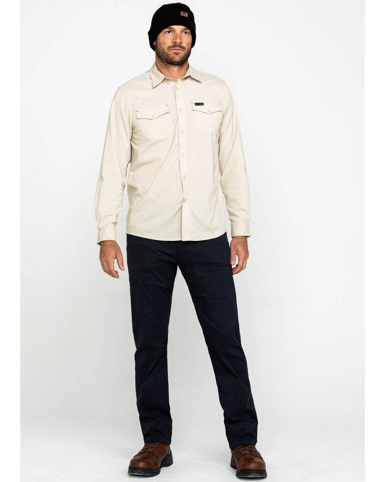 ATG By Wrangler Men's Khaki Utility Long Sleeve Western Shirt , Beige/khaki, hi-res
